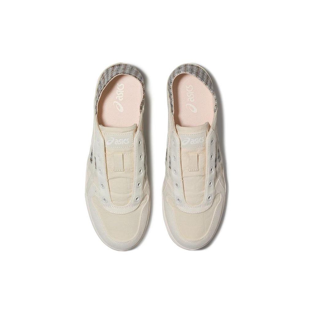 Asics Aaron Слипоны Ткань Синтетическая кожа Холст Удобные Универсальные Низкие Повседневные Кроссовки Унисекс Белый Серый 1203A318-200