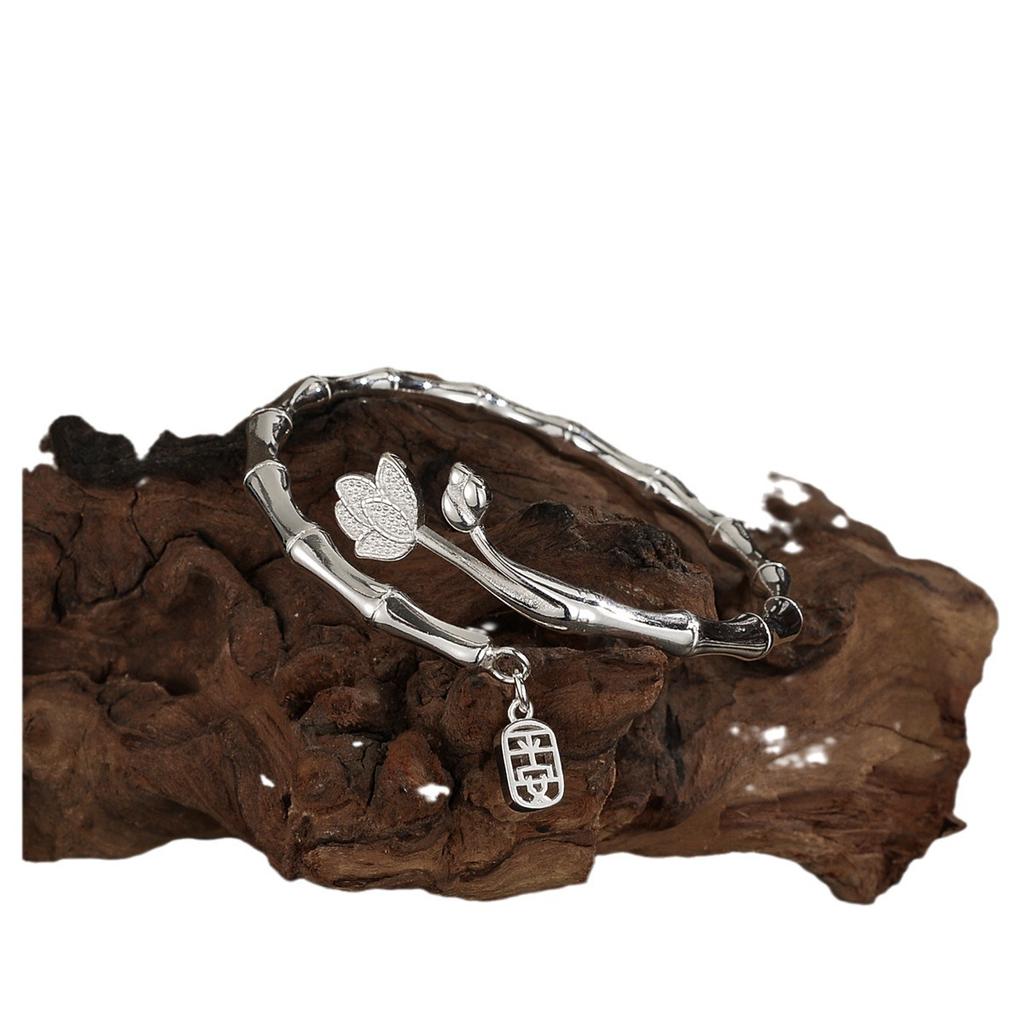 Ping An Bamboo Festival Silver Bracelet, Female Step By Step Rising, New Bamboo Bracelet for Girlfriend's Birthday Gift