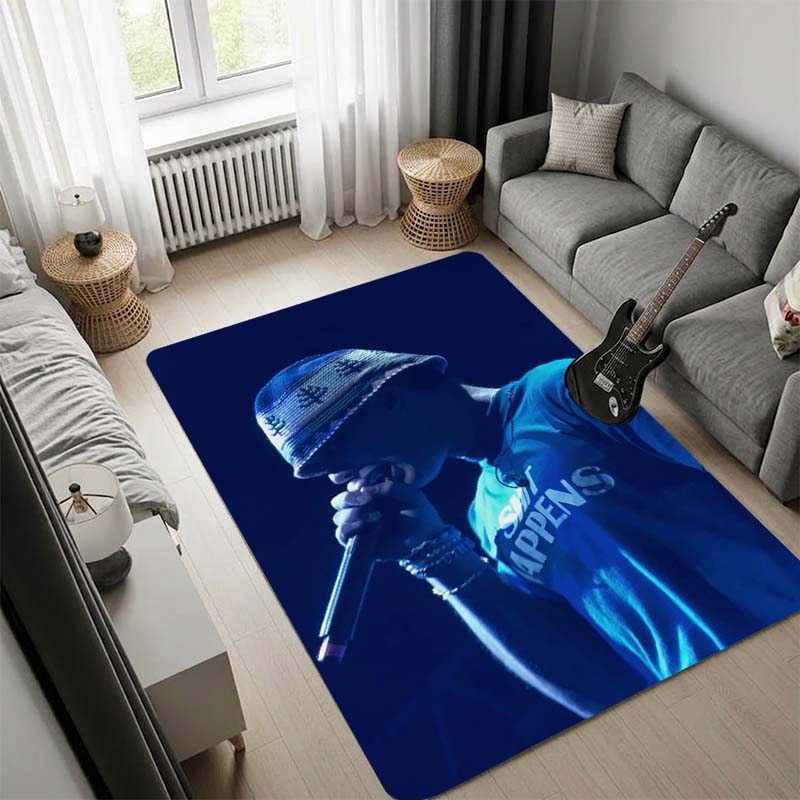 Rock Band Live Concert Stage Print Area Rug Non‑Slip Floor Mat Carpet for Living Room Bedroom Home Interior Decor Music Themed Floor Decoration