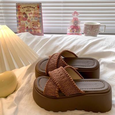 Маффины на толстой подошве, высокие, с перекрестными ремешками, крутые тапочки, женская летняя обувь, весенние новинки, пляжные сандалии