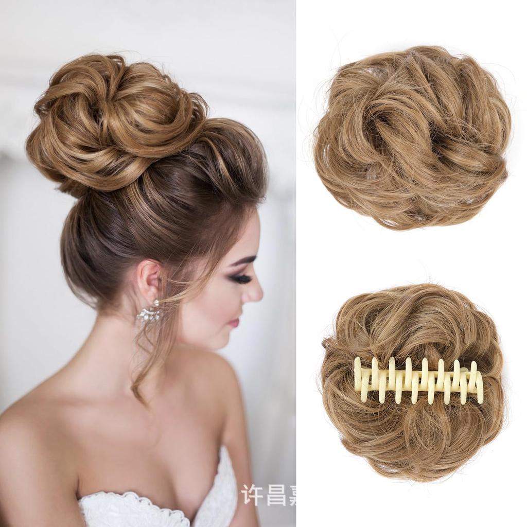 Ленивый пучок для волос | Большая пушистая резинка-краб