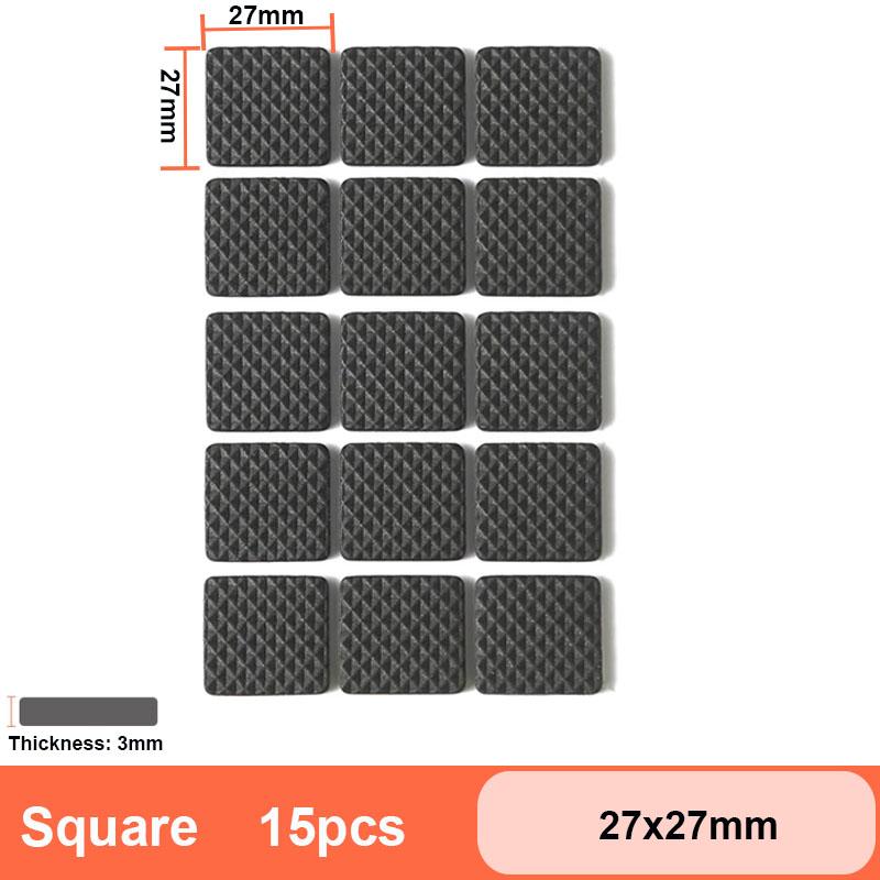 Rubber Pads For Chair Legs 1-24pcs Anti Slip Mat Bumper Damper Non-Slip Round Square Self Adhesive Table Feet Protector Hardware