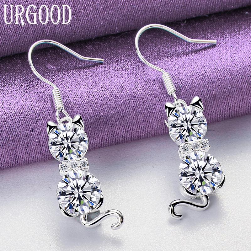 Серьги-кошки из стерлингового серебра 925 пробы, модные украшения