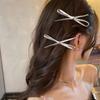 2pcs Korean Style PU Leather Bow Hair Clip Simple Versatile Delicate Y2k Girls Bobby Pin Sweet Charming Hair Accessories