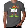 Lil Sis Elf Funny Matching Christmas Costume Family Tshirt Large Size Breathable Tee