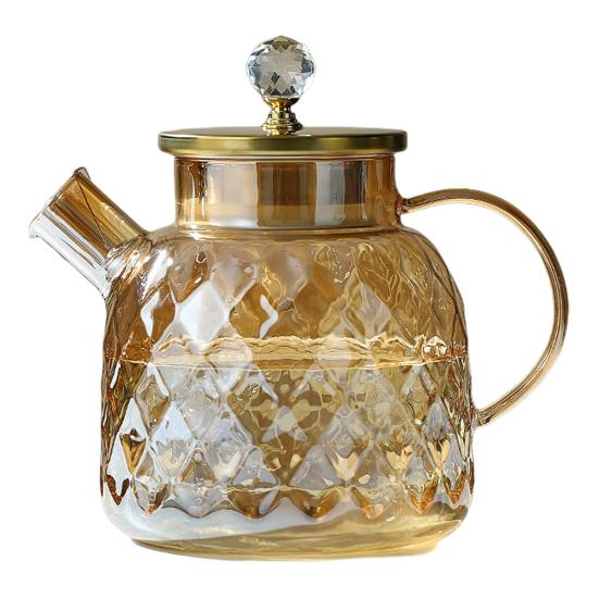 Кувшин для воды Yousheng, графин для холодного заваривания чая, термостойкий чайник с алмазной огранкой, стеклянный чайник для воды для холодного чая