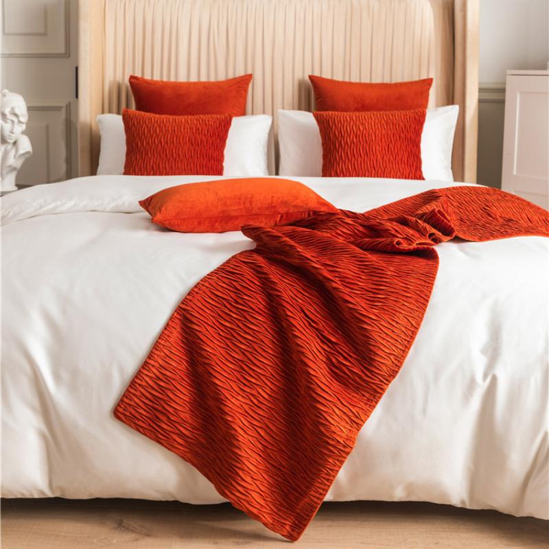 Складчатая бархатная дорожка с волнистым узором для дома, отеля, кровати, полотенце, дорожка для стола, обеденная, свадебная вечеринка, декор, хвостик кровати, полотенце, флаг для кровати