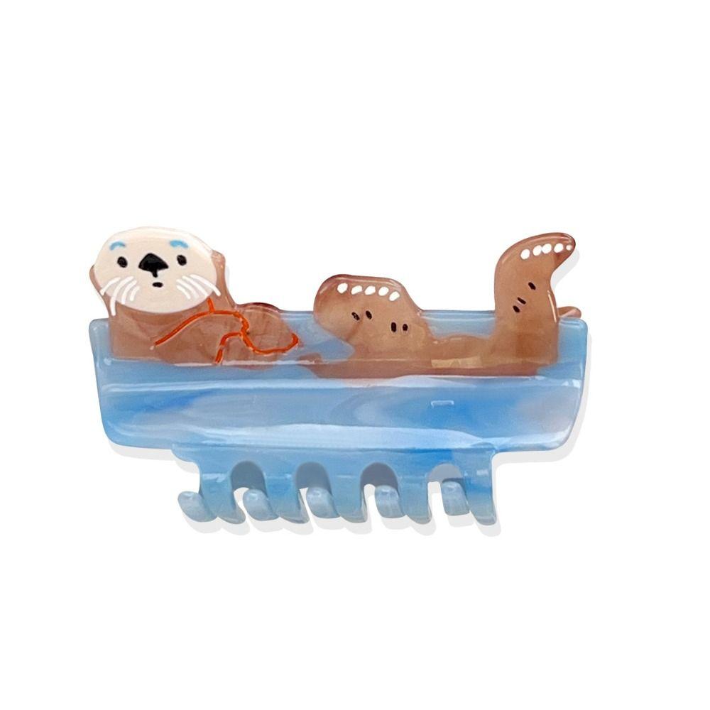 Little Raccoon Cute Cat Crab Clip Sweet Small Shark Clip Trendy Cartoon Animal Hair Claw  Girls