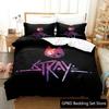 3D Печать Кот из игры Stray и Момо Комплект постельного белья Спальня Мягкое Современное Покрывало Удобный Пододеяльник Чехол для одеяла и Наволочка