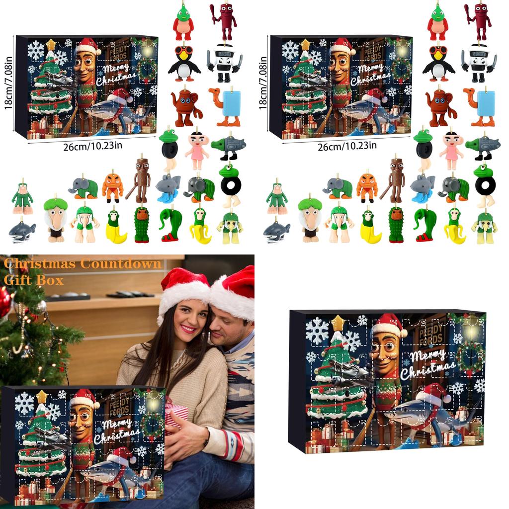 Italian Brainrot Al Acrylic Christmas Countdown Calendar With Character Figures For Holiday Decor