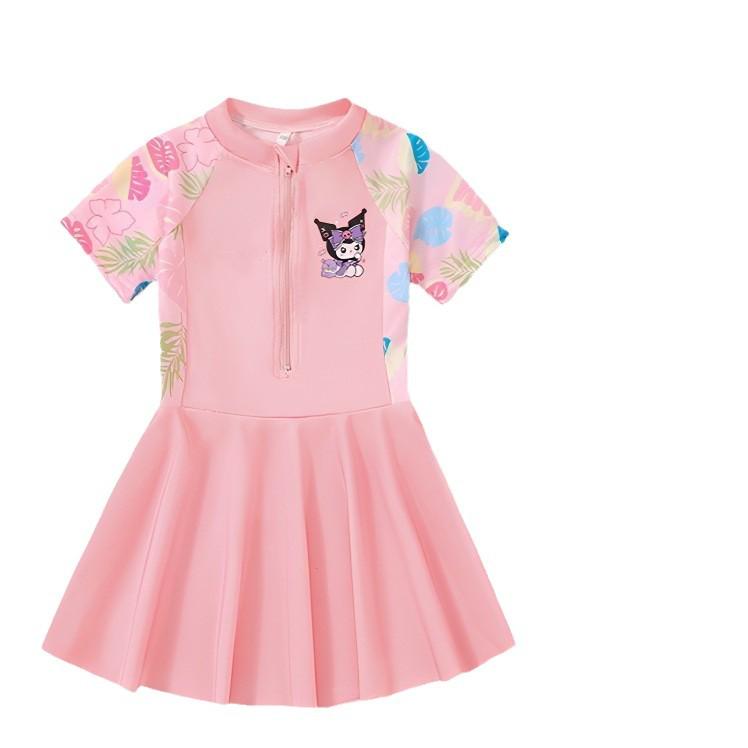 2024 Девочки Цельный Купальник-Юбка - Летняя Купальная Одежда для Детей в Размерах S, M и L