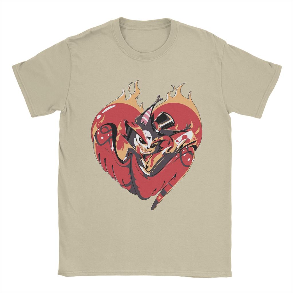 Забавная футболка Хаска из Отеля Хазбин для мужчин, футболка из чистого хлопка с круглым вырезом, футболка с коротким рукавом, летняя одежда