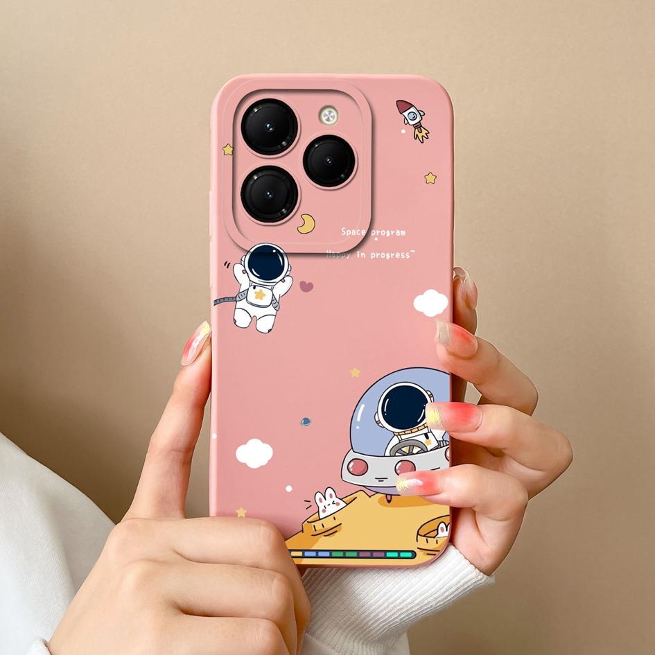 Чехол для Infinix Hot 40 Pro Zero 30 4G Note 40 Smart 8 Itel S24 RS4, чехол с астронавтом с мультяшным узором, противоударный жидкий силикон, матовый чехол для телефона, чехлы