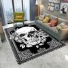 Retro Decorative Pattern Skull Carpet Living Room Sofa Bedroom Study Kitchen Entrance Door Mat Non-slip Playing Cards Decor Rug