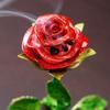 Ceramic Rose Incense Burner Ornament Decorative for Living Room Table Fragrance Holder Indoor Dining Room Desk Decor