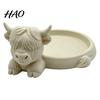 Highland Cow Jewelry Organizer Storage Tray, Round Tray 3D Printed Desktop Organizer, Decorative Tabletop Container for Rings Earrings And Bracelets