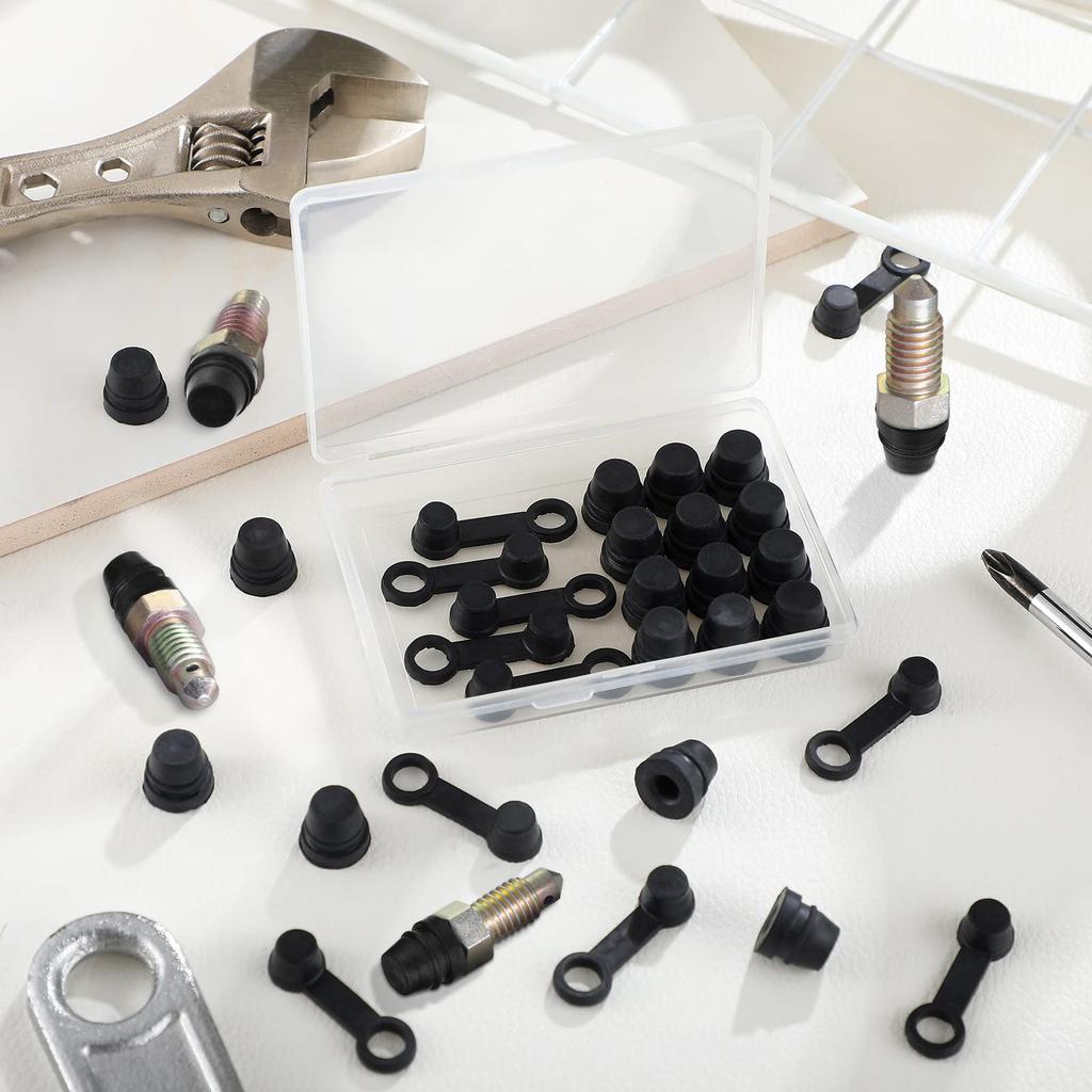 120pcs Rubber Fitting Caps Brake Bleeder Screw Caps Bleeder Valve Caps Rubber Dust