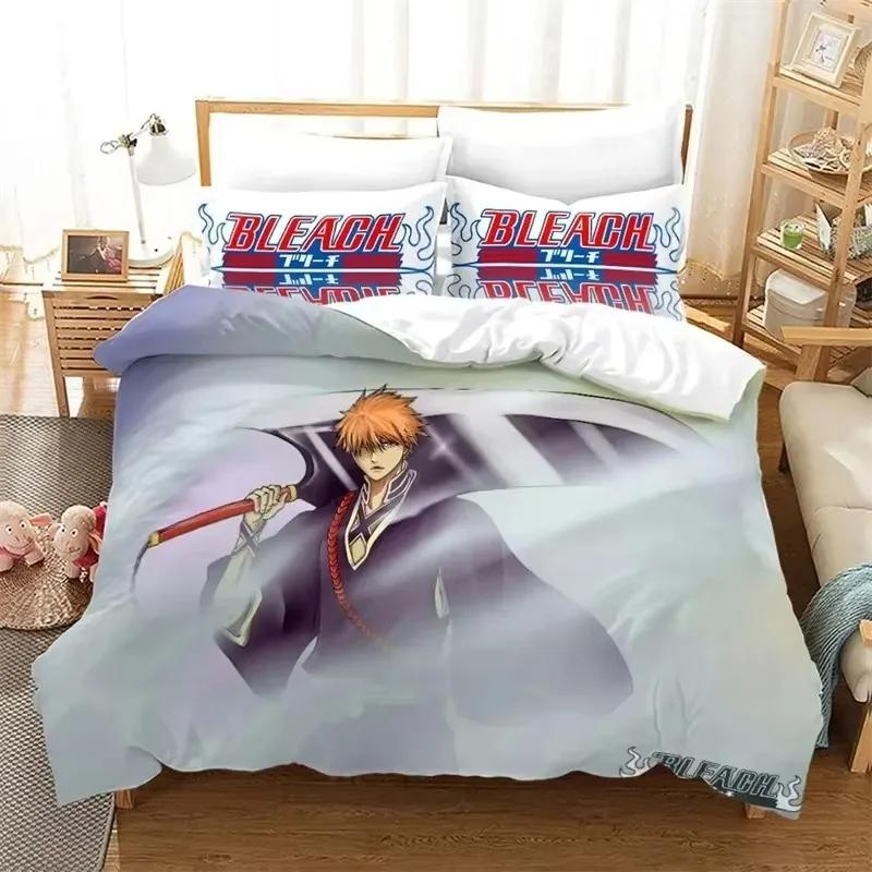Аниме Bleach Kurosaki Ichigo Комплект постельного белья для мальчиков и девочек Twin Queen Size Пододеяльник Наволочка Кровать Дети Взрослый Домашний Текстиль Текстиль