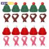 20pcs Mini Santa Hat & Scarf 2024 New Christmas Costume for Cat Rabbit Doll Lollipop Bottle DIY Xmas Party Dinner Decoration