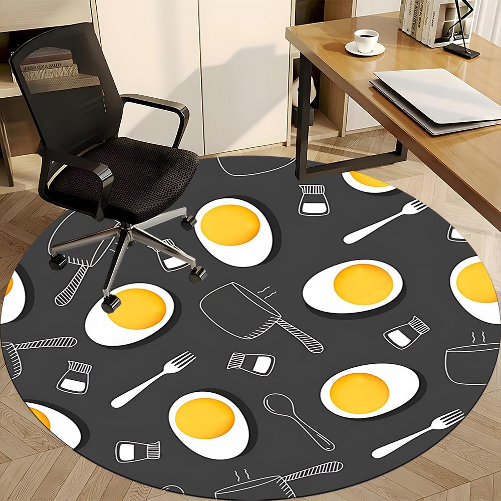 1pc Egg Pattern Chair Carpet for Office Non Slip, Lightweight, Machine Washable Rug for Office Holiday Decor