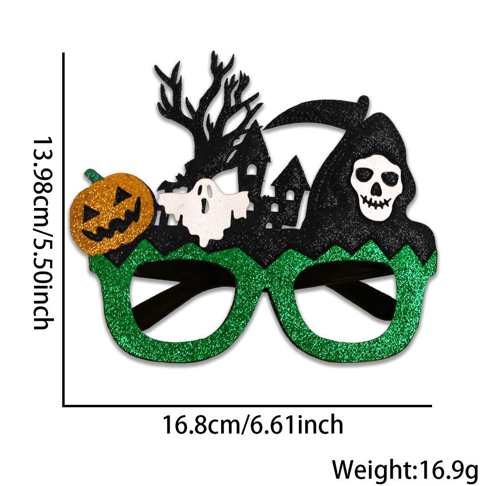 Halloween Novelty Party Glasses Pumpkin Bat Skull Ghost Shape Glitter Funny Cosplay Props for Holiday Party Decor