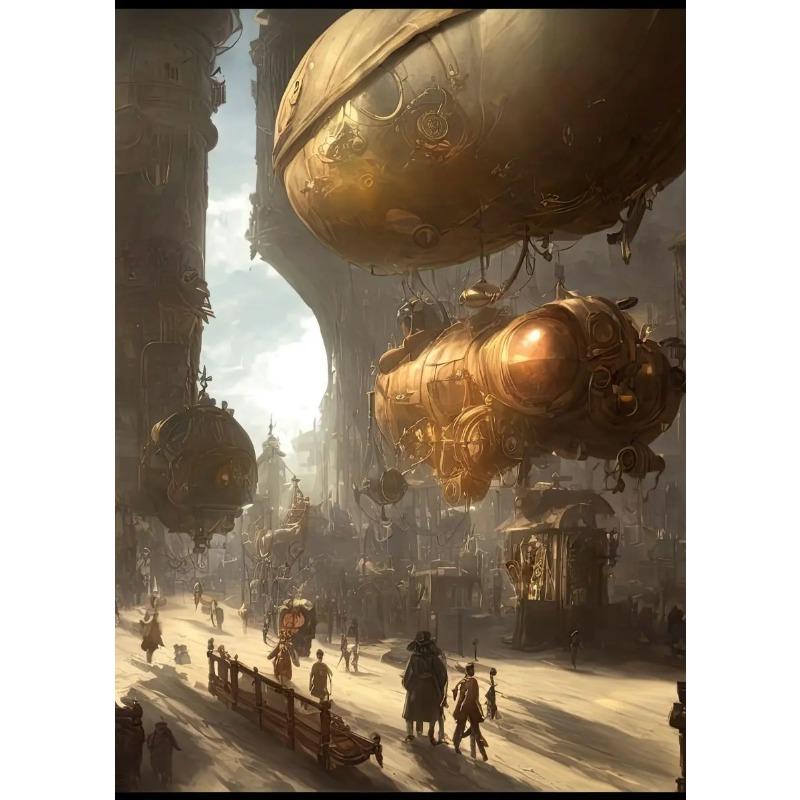 Винтажный Стимпанк Кот Город Ретро Животные Сова Ворон Лягушка Обезьяна Настенное Искусство Постеры Холст Живопись Принты Картинки Декор для Дома Комнаты