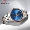 Naviforce Мужские часы из нержавеющей стали, водонепроницаемые деловые наручные часы с дисплеем даты, оригинальные кварцевые мужские часы