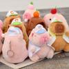 Cartoon Capybara Plush Keychain Pendant Stuffed Animals Doll Toys Backpack Hangings Decoration
