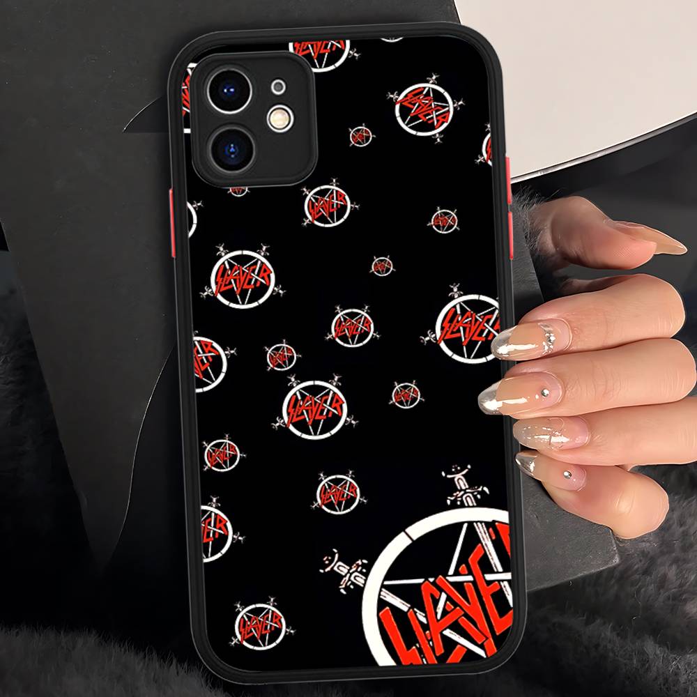 Чехол для телефона S-Slayers Band для IPhone 16 15 14 13 12 11 Pro Max Plus X XS MAX Черный Матовый Чехлы для Телефона