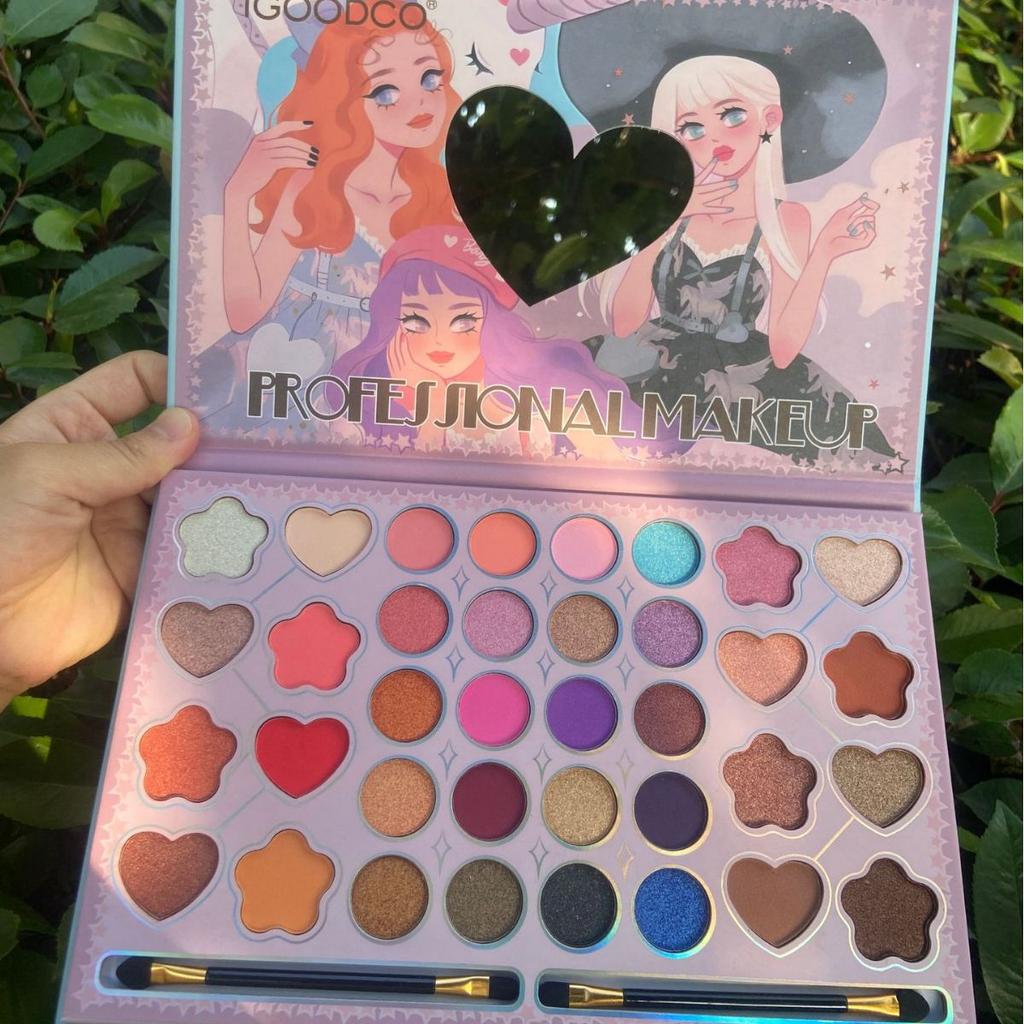 36-цветная палитра теней для век Girl Pattern с матовым перламутровым покрытием и кисточкой