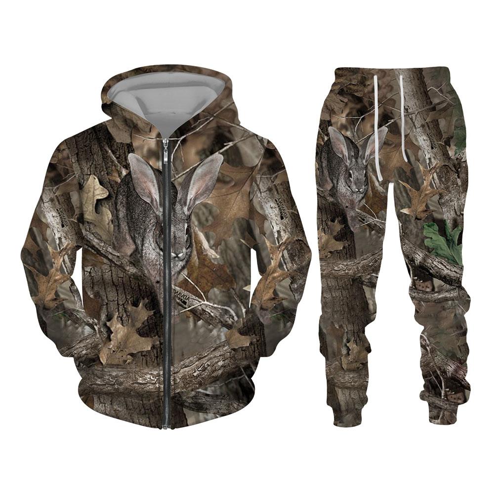 Осенние и зимние камуфляжные 3D спортивные костюмы с животными и листьями, мужские уличные костюмы на молнии для рыбалки, кемпинга, охоты, уличный костюм унисекс