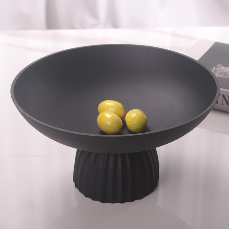 Simple Modern Black Minimalist Tall Fruit Plate Ornaments Sales Office Model Room Home Desktop Storage Fruit Bowl Ornaments