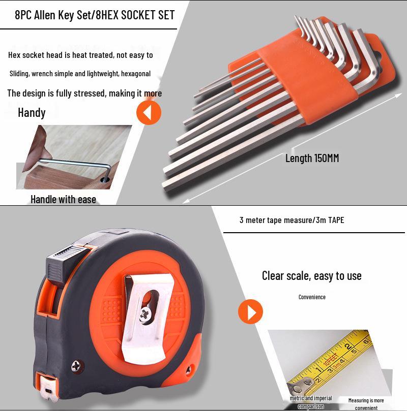 Бытовой набор мультиинструментов: Гаечный ключ, Отвёртка и Набор для ежедневного обслуживания