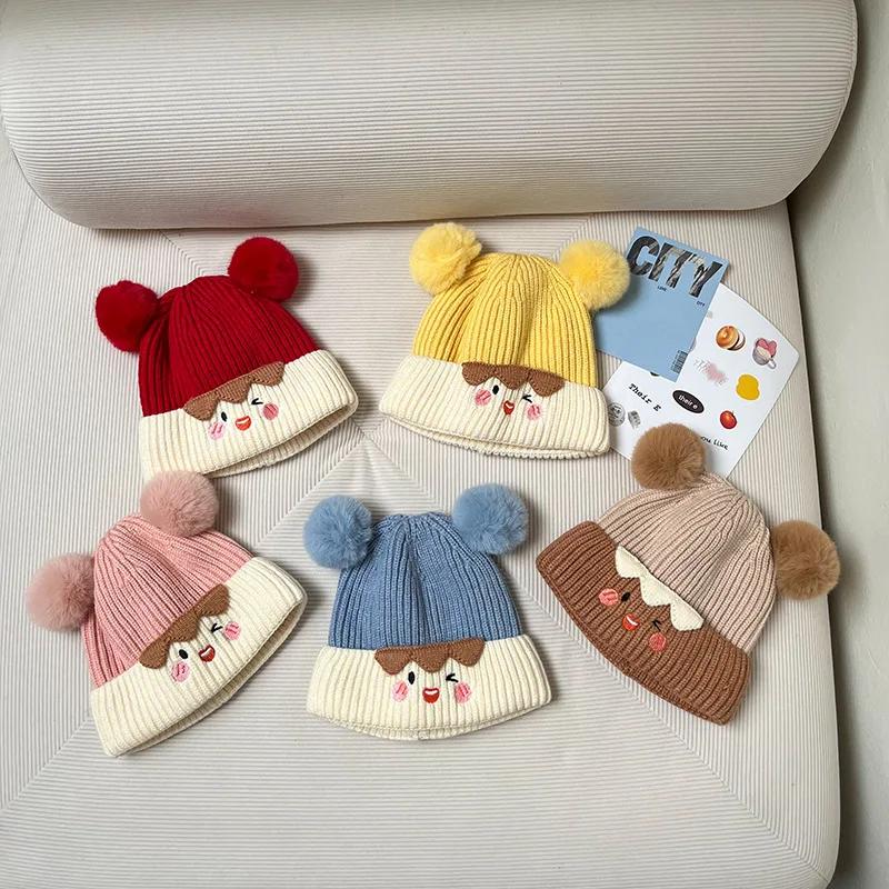 1 Piece Sweet Warm Infant Baby Beanie for Boy Girl Fashion Cute Cartoon Toddler Crochet Bonnet Autumn Winter Outdoor Knitted Hat