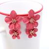 1 Pair Colorful Flower Stud Earrings Matte Bright Color Elegant Nonallergic Sweet Flower