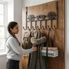 Punch-Free Door Storage Hook Space Saving Hanging Storage Rack Over Door Hooks  Entryway Storage
