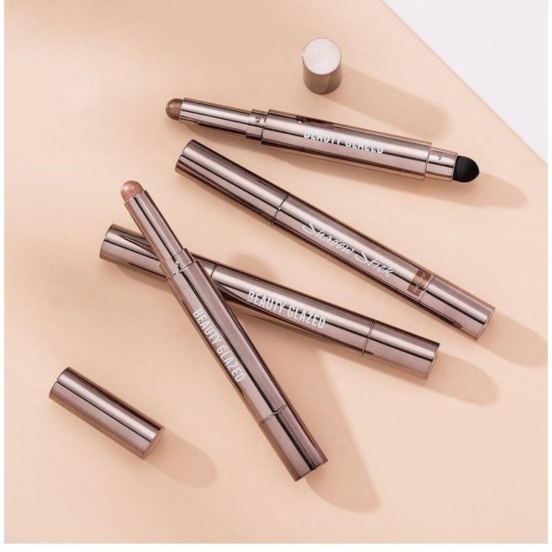 BEAUTY GLAZED - 2 в 1 Двусторонний стик для теней + растушевка - 10 цветов