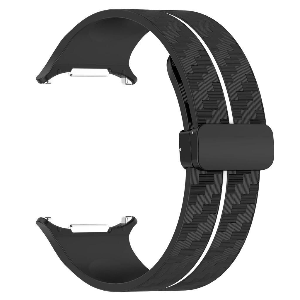 Ремешок с узором под карбон для Samsung Galaxy Watch 7 Ultra 47 мм Силиконовый ремешок с магнитной застежкой для Galaxy Watch 7 Ultra Браслет