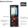 Télémètre Laser Numérique 60M.Atolla Metre Laser avec 2 Niveaux à Bulle et Fonction Muet.Auto-étalonnage et Mesure Continue.[11]