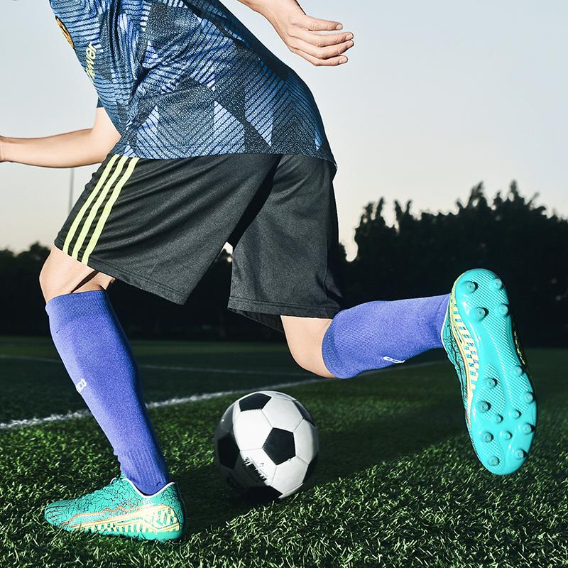 Футбольные бутсы мужские молодежные с длинными ногтями AG искусственный газон профессиональные крупногабаритные детские футбольные бутсы мужские низкие тренировочные кроссовки большого размера