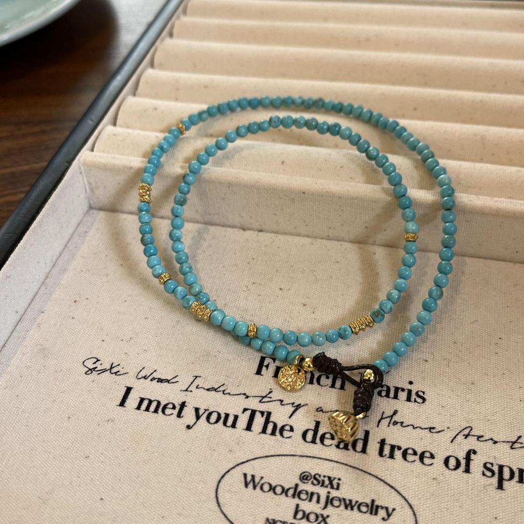 Юань Ю Высококачественное ожерелье из бирюзы: Не выцветающая, Темперамент-Личность Ключичная Цепочка для Женщин