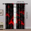 2 шт., Шторы для окон Абстрактный красный и черный градиент Блэкаут Полиэстер Праздничный декор для стен Подходит для использования в помещении