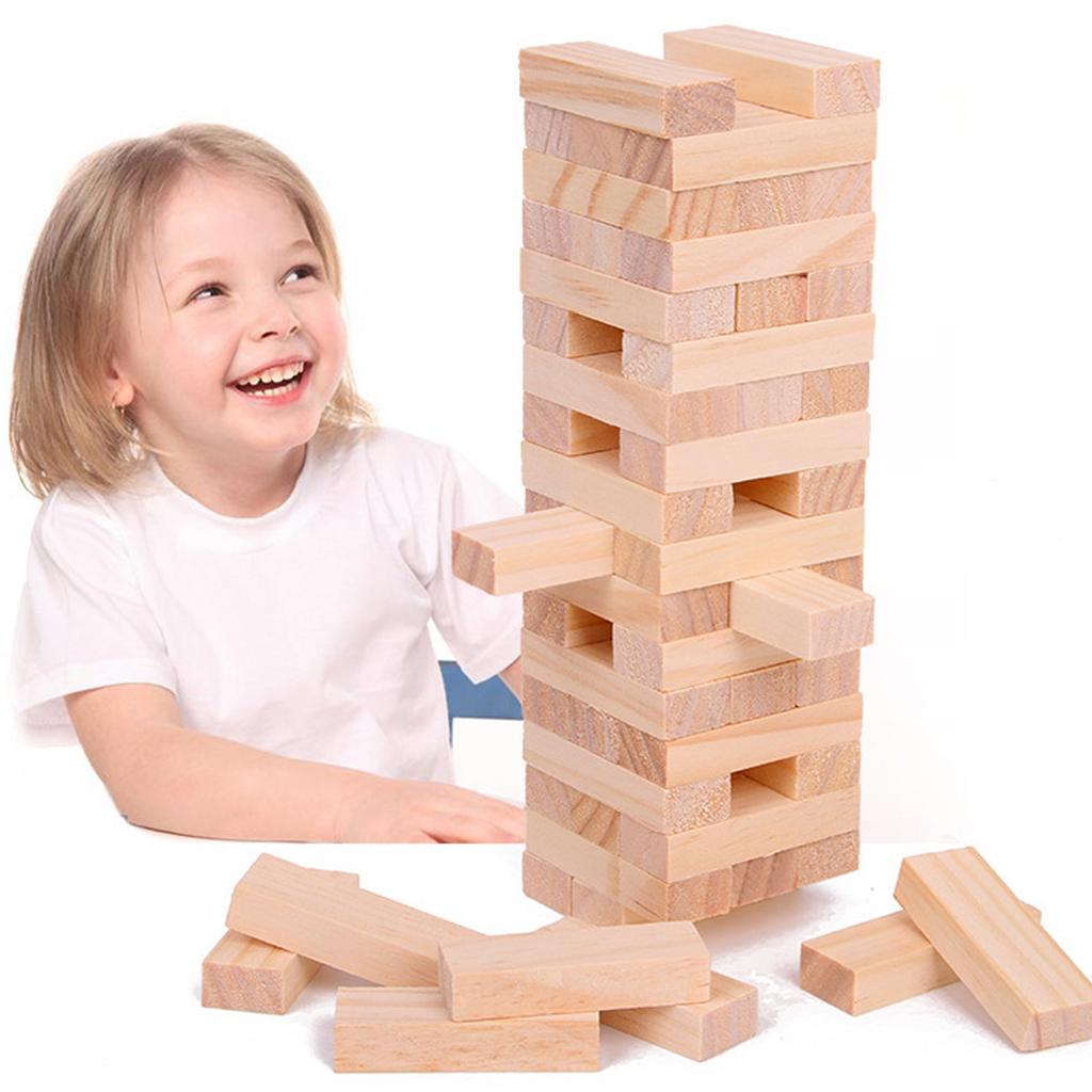 Ретро Деревянная Игра на Баланс – 54 Детали, Идеально Подходит для Семейных Посиделок с Детьми, Подростками и Взрослыми – Классическая Настольная Игра на Ловкость