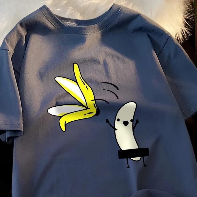 2026 New Summer Unisexs Tshirt 100 Cotton Instantprint Banana Pattern Loosefit Versatile Casual And Comfortable