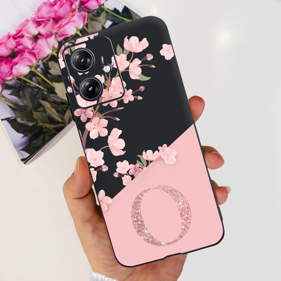For Motorola Moto G54 G84 5G Case Stylish Flower Letters Soft Couple Phone Cover For Moto G 54 G 84 Fundas MotG54 MotoG84 Bumper