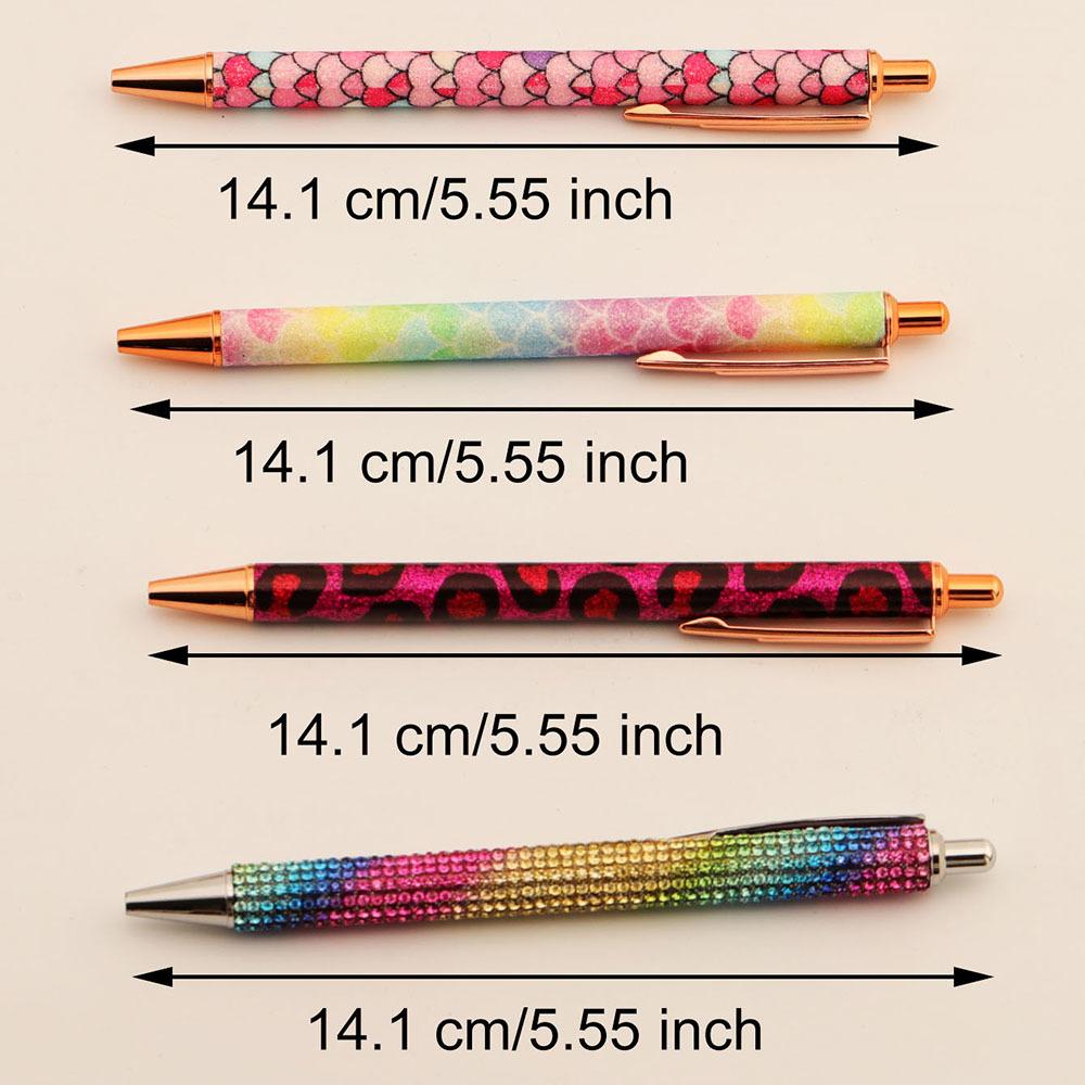 Шариковая ручка для пресса, роскошные милые свадебные металлические канцелярские принадлежности, школьные канцелярские принадлежности, вращающиеся 4 шт.