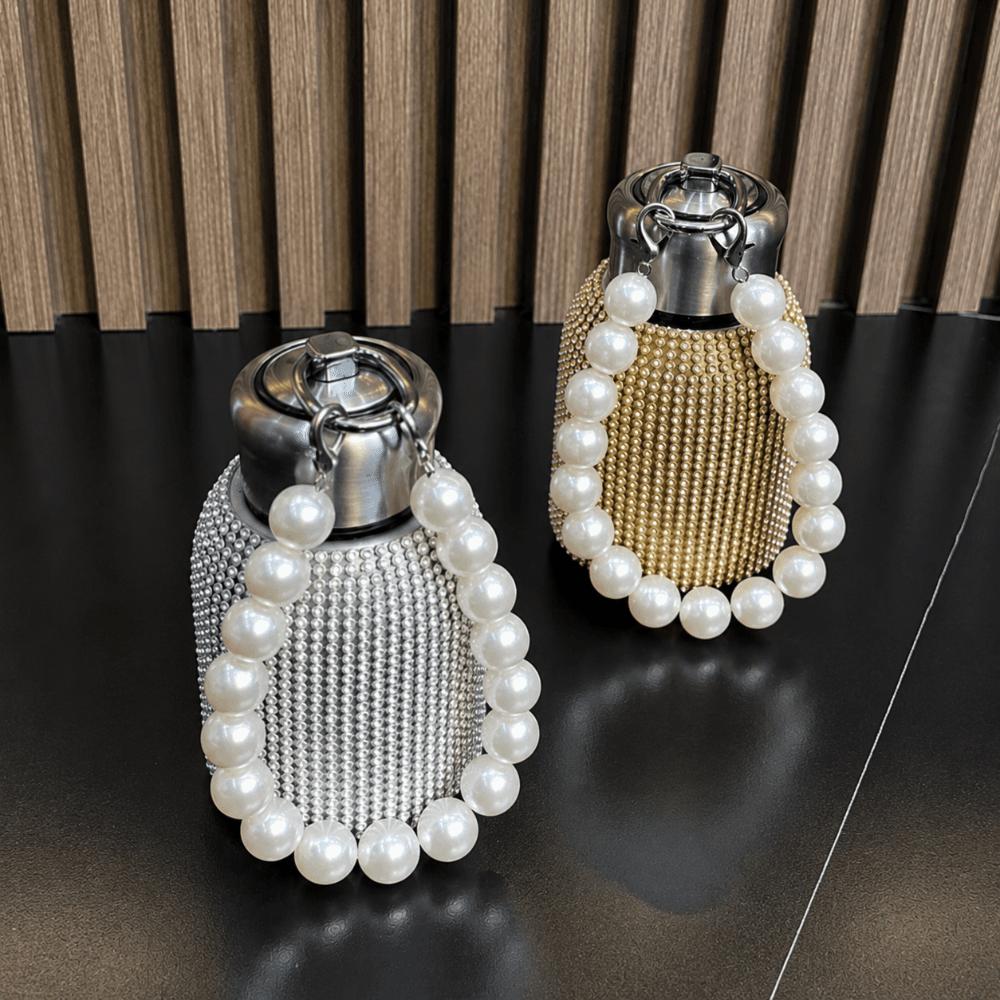 Leak-Proof Rhinestone Thermos Cup 300ml Sparkling Vacuum Flasks Insulated Water Bottle Office