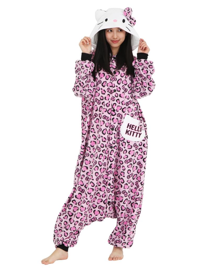 Флисовый кигуруми с персонажем Размер подходит для Sanrio Leopard Kitty [SAZAC] (Один Все)