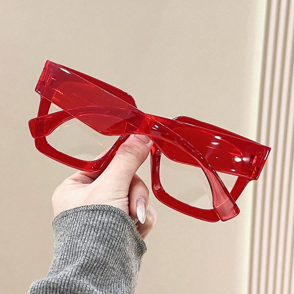 1 Pair Of Plastic Frames Large Frames Squares Fashionable Flat Light Mirrors Classic Trend Design Modern Minimalist Style Women