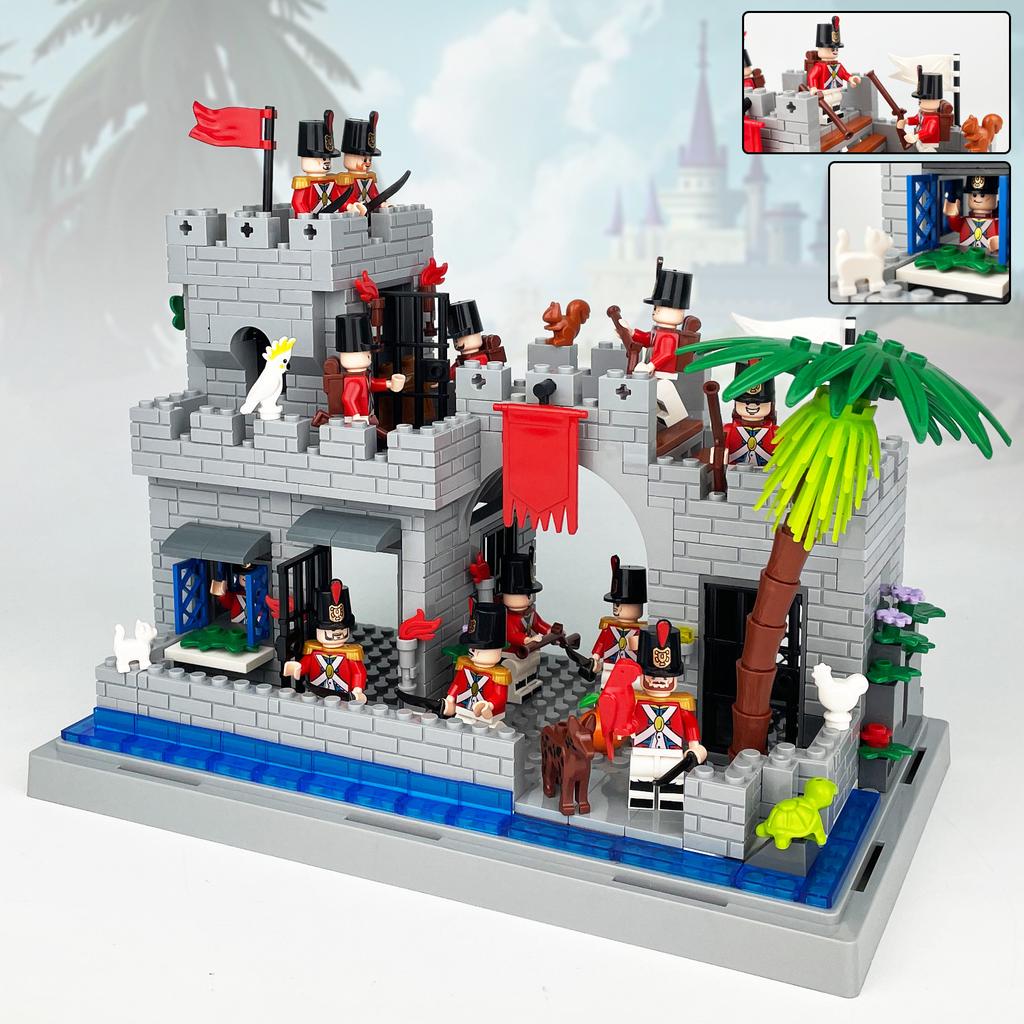 Medieval Era Series Royal Navy Guardian Dock Scene Building Blocks Toys